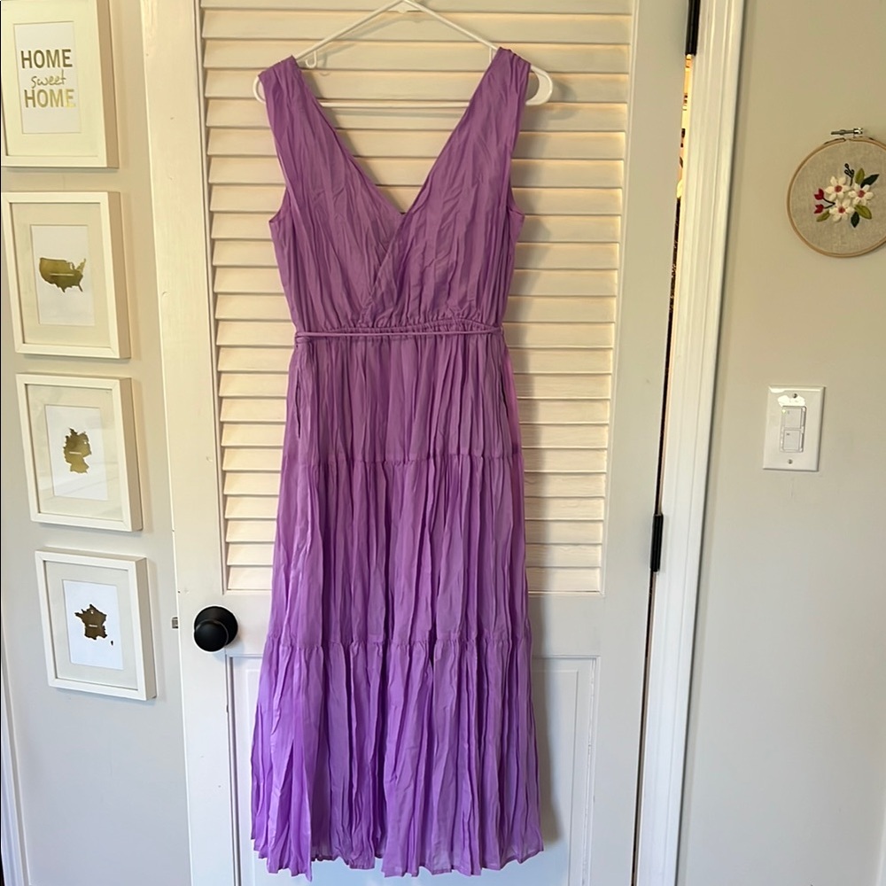 GAP Purple Tiered Ruched Midi Dress - NWT - Size XS - Picture 5 of 5
